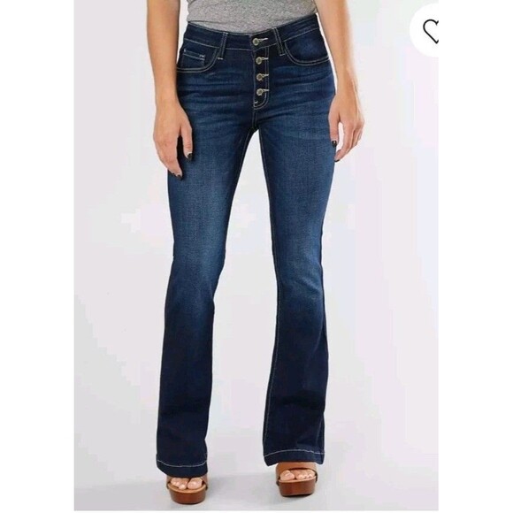 Kancan Signature Mid Rise Flare Stretch Jean Women's 28 Style VBK1496R E12.2 - Picture 1 of 13